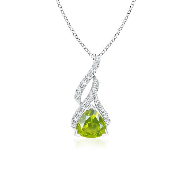 AA - Peridot / 0.85 CT / 14 KT White Gold