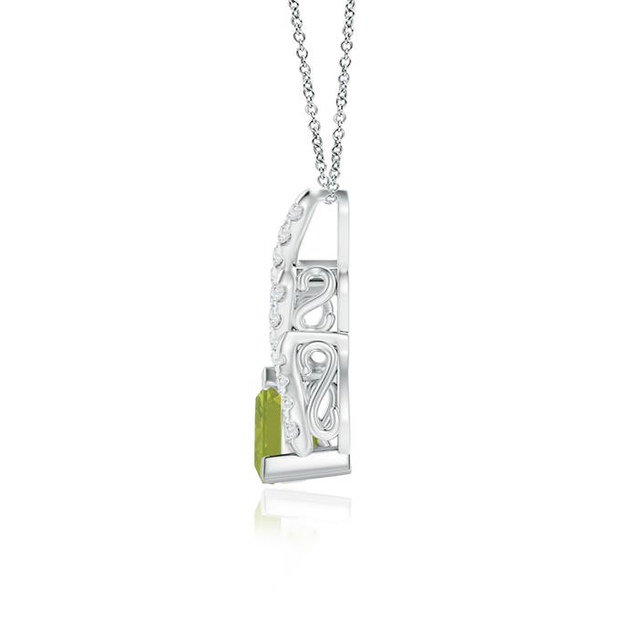 AA - Peridot / 0.85 CT / 14 KT White Gold