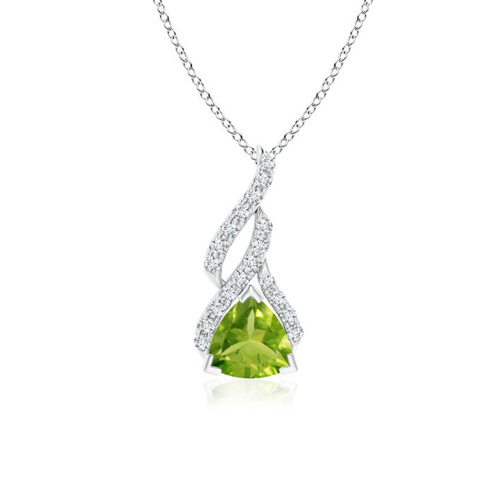 AAA - Peridot / 0.85 CT / 14 KT White Gold