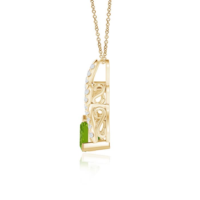 AAAA - Peridot / 0.85 CT / 14 KT Yellow Gold