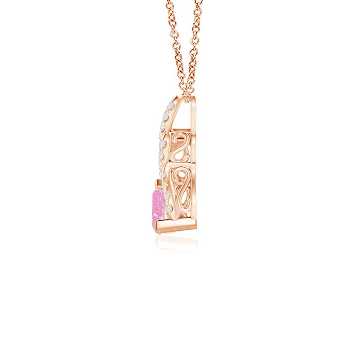 A - Pink Sapphire / 0.29 CT / 14 KT Rose Gold