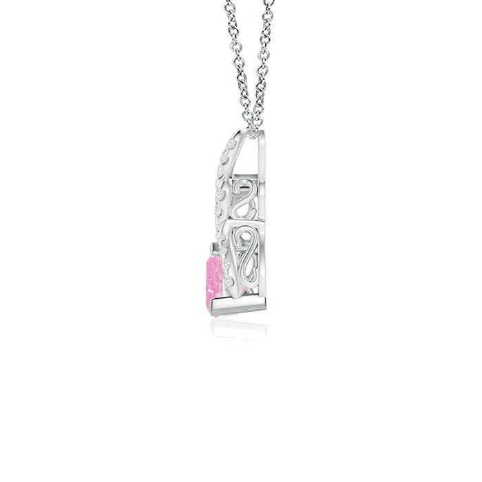 A - Pink Sapphire / 0.29 CT / 14 KT White Gold