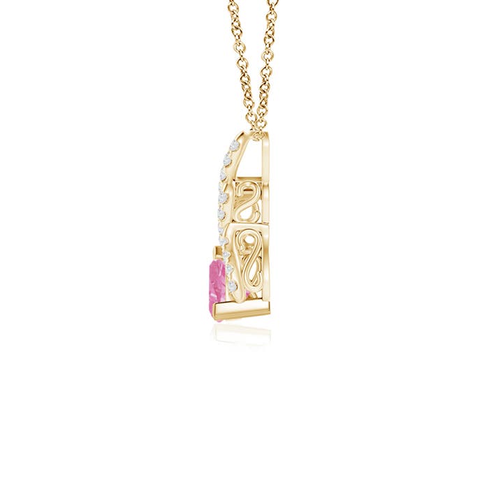 AA - Pink Sapphire / 0.29 CT / 14 KT Yellow Gold