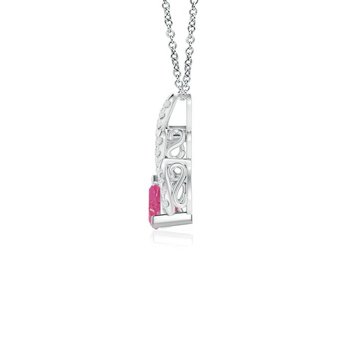 AAA - Pink Sapphire / 0.29 CT / 14 KT White Gold