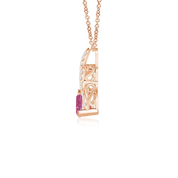 AAAA - Pink Sapphire / 0.29 CT / 14 KT Rose Gold