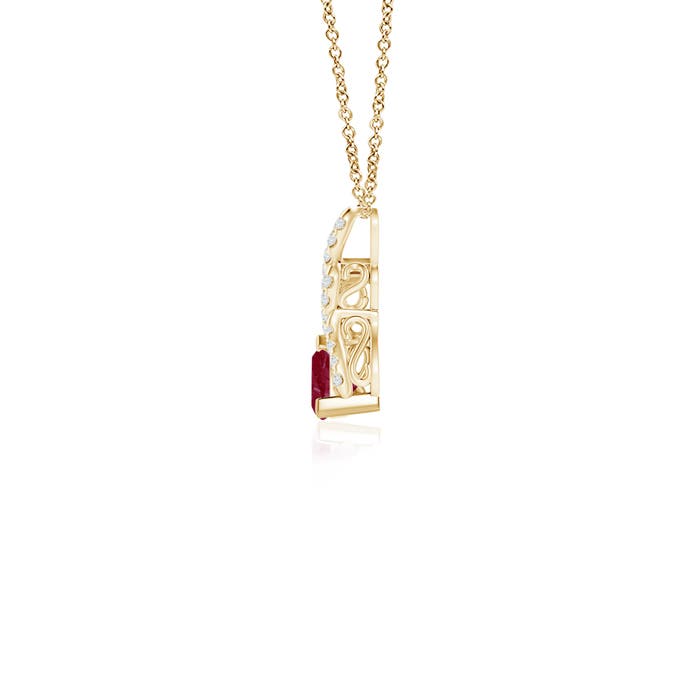 A - Ruby / 0.31 CT / 14 KT Yellow Gold