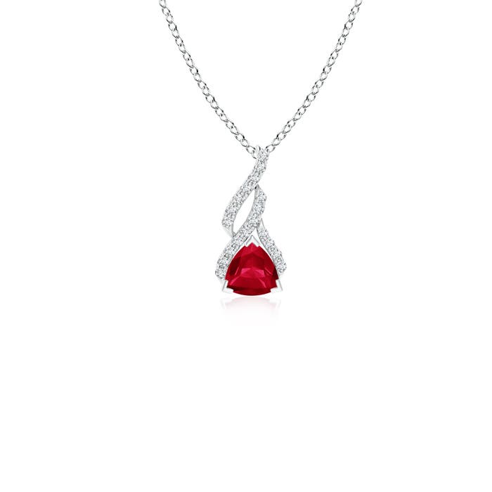 AA - Ruby / 0.31 CT / 14 KT White Gold