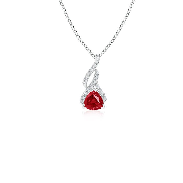 AAA - Ruby / 0.31 CT / 14 KT White Gold