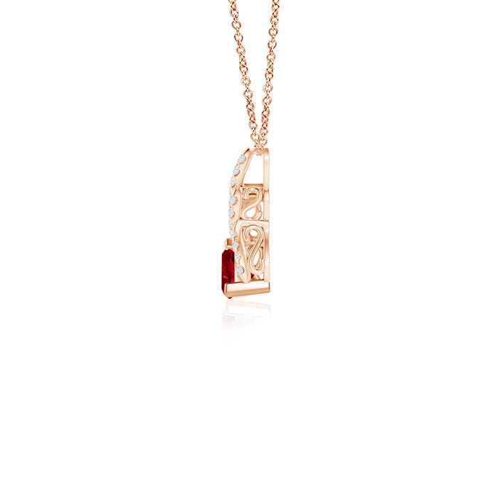 AAAA - Ruby / 0.31 CT / 14 KT Rose Gold