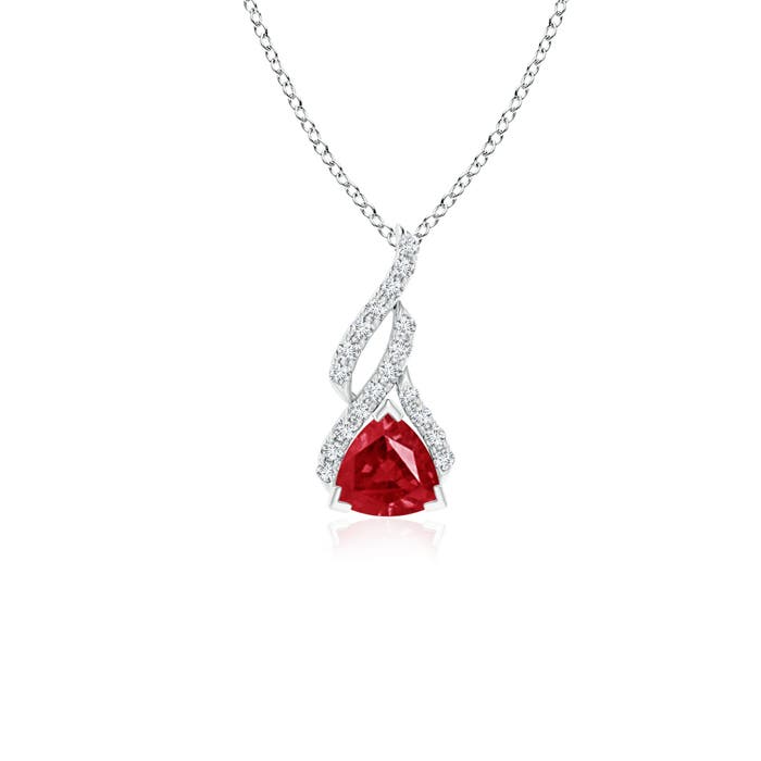 AAA - Ruby / 0.65 CT / 14 KT White Gold