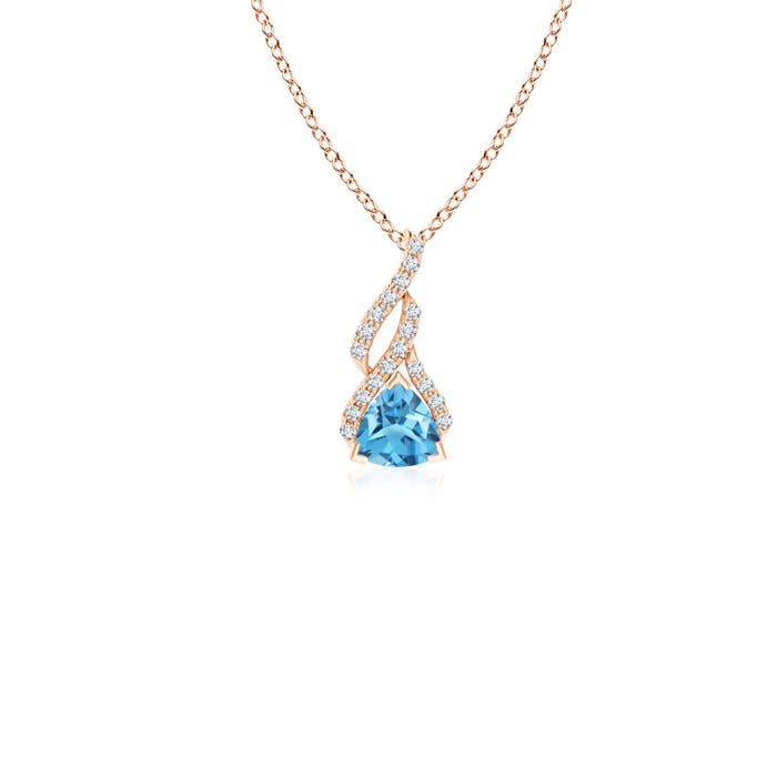 AA - Swiss Blue Topaz / 0.33 CT / 14 KT Rose Gold