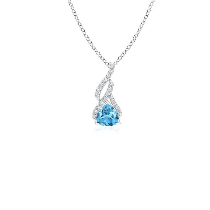 AA - Swiss Blue Topaz / 0.33 CT / 14 KT White Gold