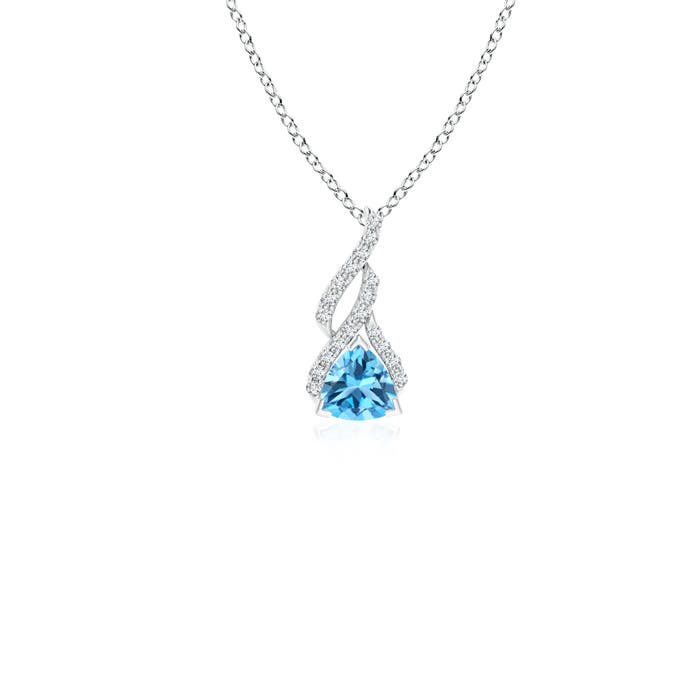 AAA - Swiss Blue Topaz / 0.33 CT / 14 KT White Gold