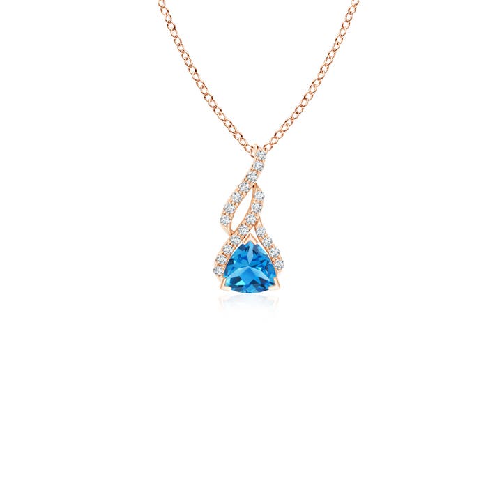 AAAA - Swiss Blue Topaz / 0.33 CT / 14 KT Rose Gold