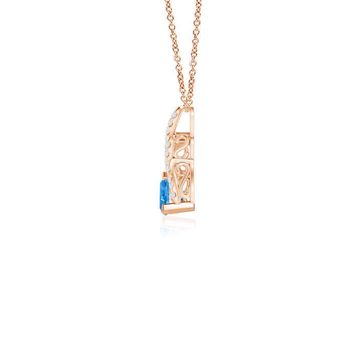 AAAA - Swiss Blue Topaz / 0.33 CT / 14 KT Rose Gold