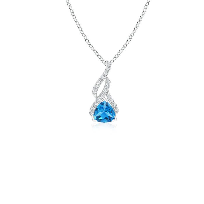 AAAA - Swiss Blue Topaz / 0.33 CT / 14 KT White Gold