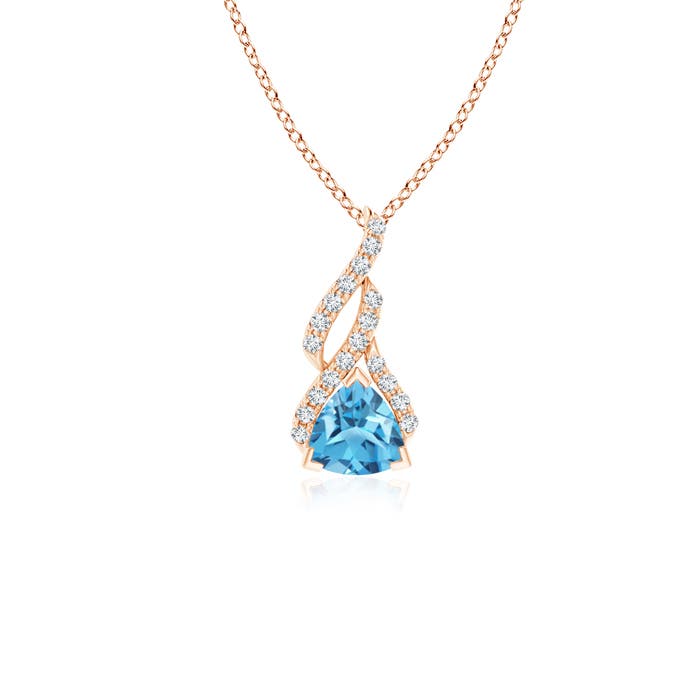 AA - Swiss Blue Topaz / 0.6 CT / 14 KT Rose Gold