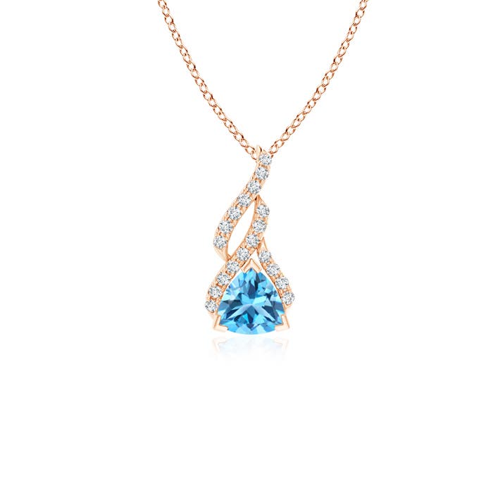 AAA - Swiss Blue Topaz / 0.6 CT / 14 KT Rose Gold