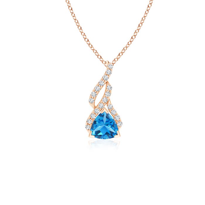 AAAA - Swiss Blue Topaz / 0.6 CT / 14 KT Rose Gold