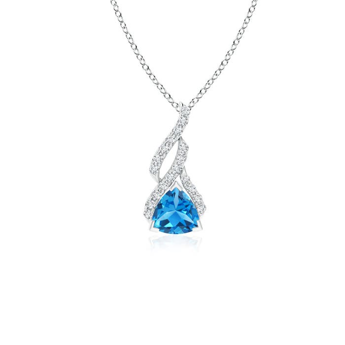 AAAA - Swiss Blue Topaz / 0.6 CT / 14 KT White Gold