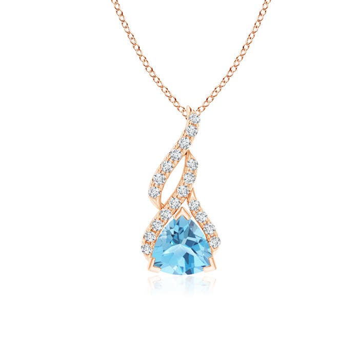 A - Swiss Blue Topaz / 1.05 CT / 14 KT Rose Gold