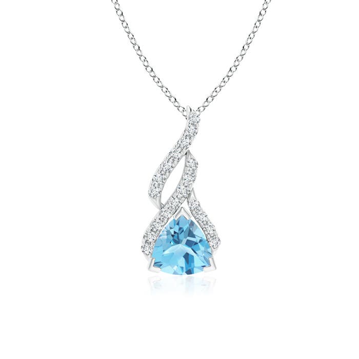 A - Swiss Blue Topaz / 1.05 CT / 14 KT White Gold