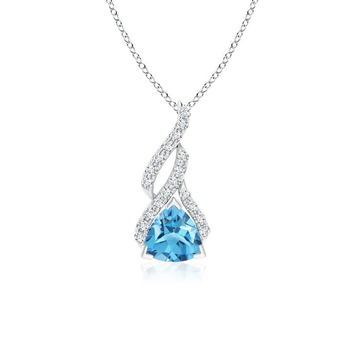 AA - Swiss Blue Topaz / 1.05 CT / 14 KT White Gold