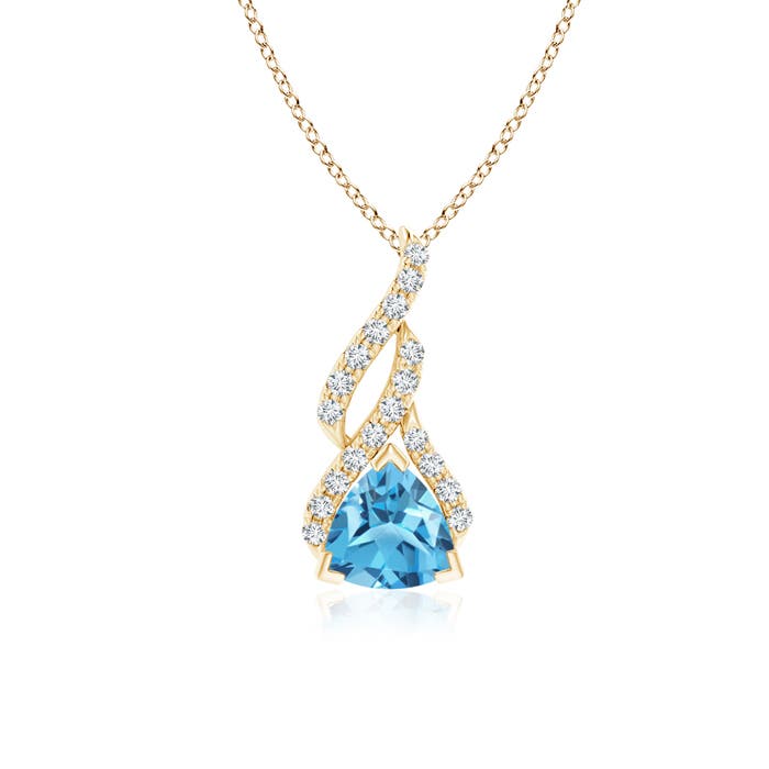 AA - Swiss Blue Topaz / 1.05 CT / 14 KT Yellow Gold