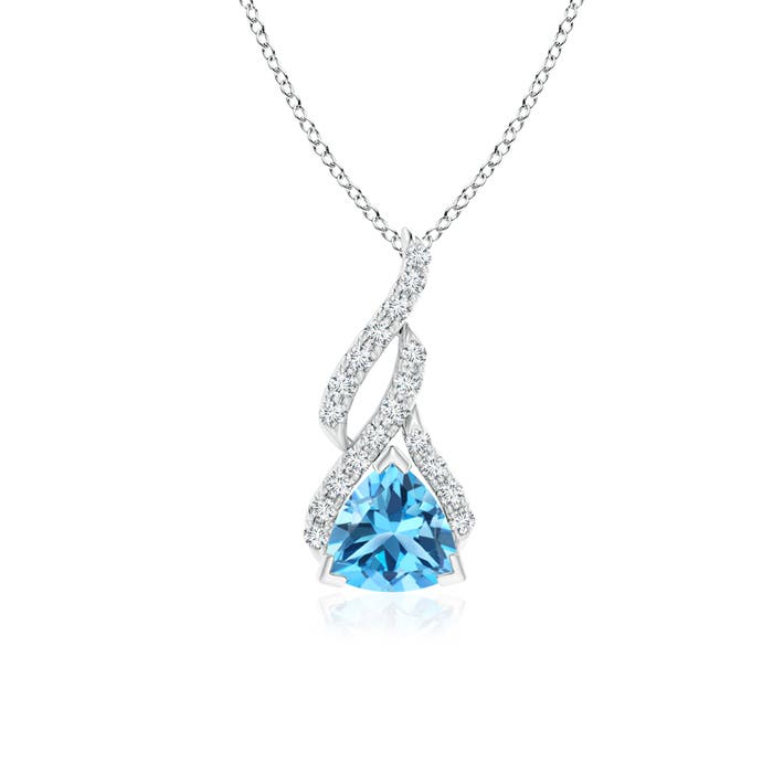 AAA - Swiss Blue Topaz / 1.05 CT / 14 KT White Gold