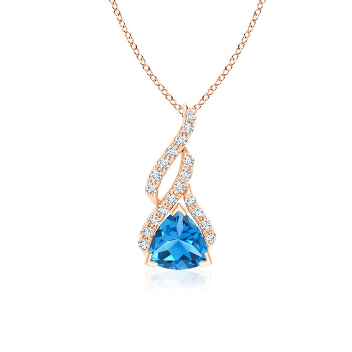 AAAA - Swiss Blue Topaz / 1.05 CT / 14 KT Rose Gold