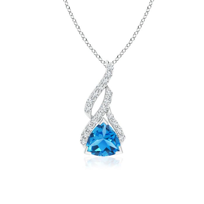 AAAA - Swiss Blue Topaz / 1.05 CT / 14 KT White Gold