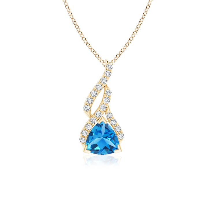 AAAA - Swiss Blue Topaz / 1.05 CT / 14 KT Yellow Gold