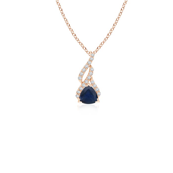 A - Blue Sapphire / 0.34 CT / 14 KT Rose Gold