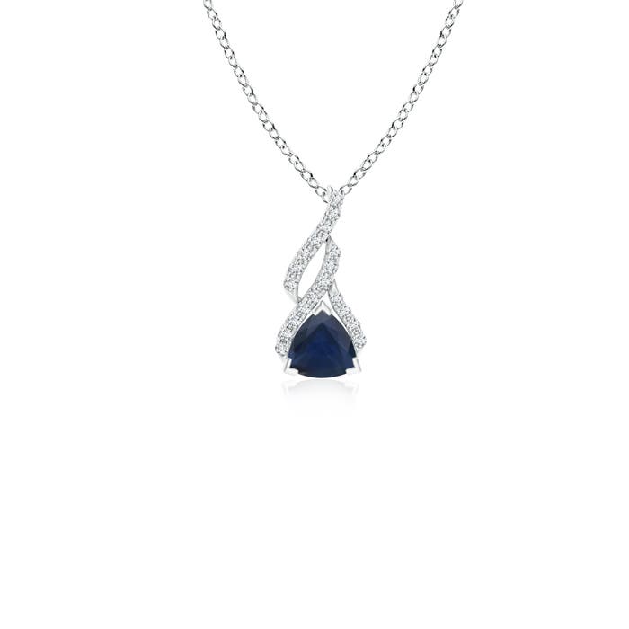 A - Blue Sapphire / 0.34 CT / 14 KT White Gold