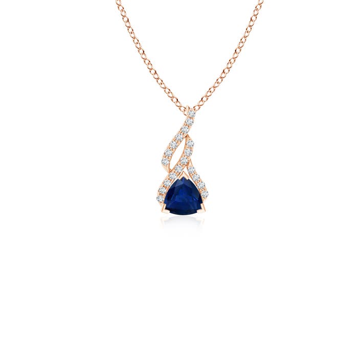 AA - Blue Sapphire / 0.34 CT / 14 KT Rose Gold