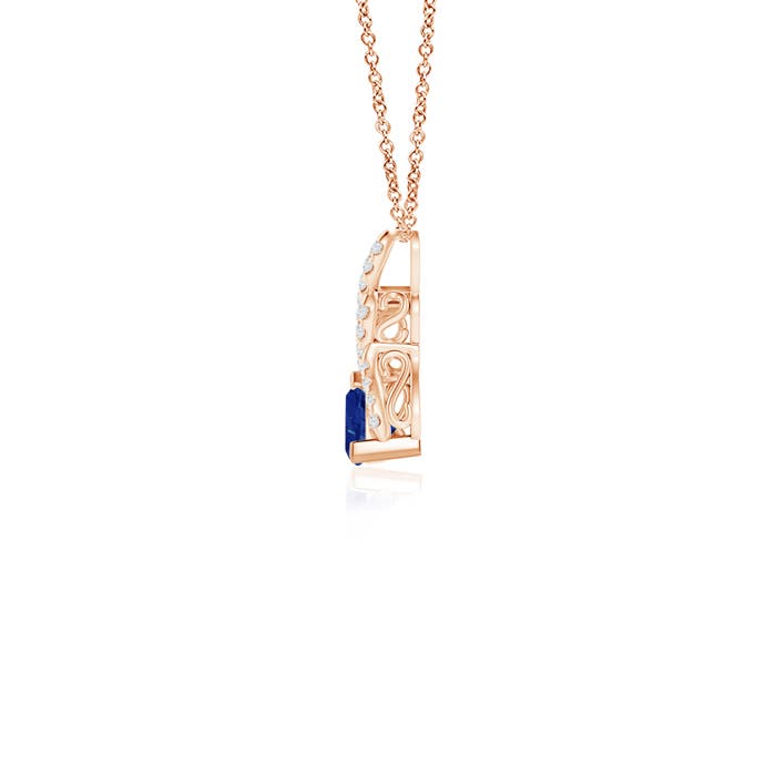 AA - Blue Sapphire / 0.34 CT / 14 KT Rose Gold