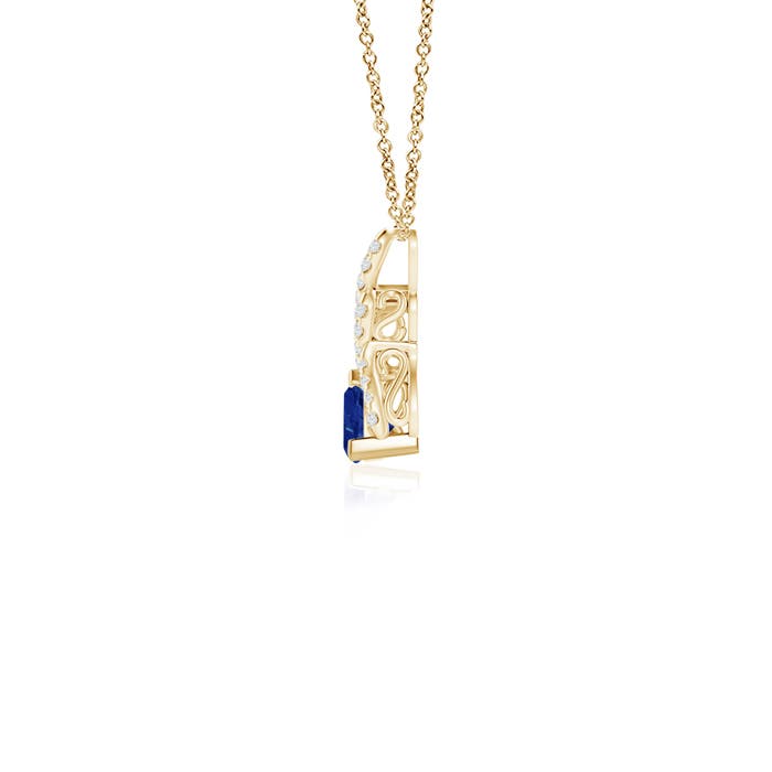 AA - Blue Sapphire / 0.34 CT / 14 KT Yellow Gold