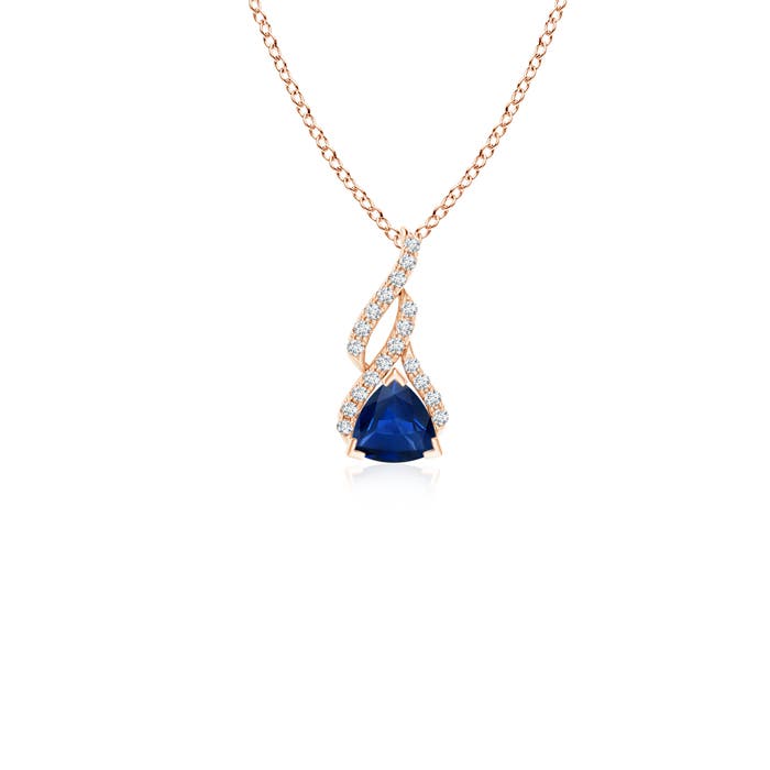 AAA - Blue Sapphire / 0.34 CT / 14 KT Rose Gold