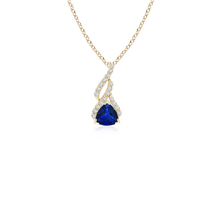 AAAA - Blue Sapphire / 0.34 CT / 14 KT Yellow Gold