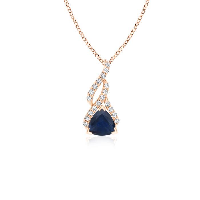 A - Blue Sapphire / 0.6 CT / 14 KT Rose Gold