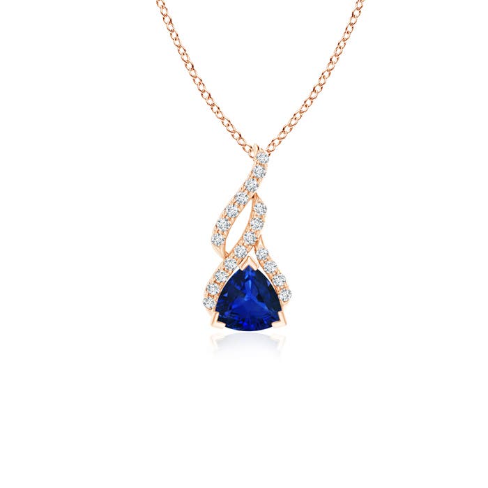 AAAA - Blue Sapphire / 0.6 CT / 14 KT Rose Gold