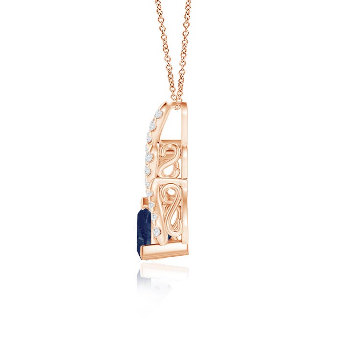 A - Blue Sapphire / 0.9 CT / 14 KT Rose Gold