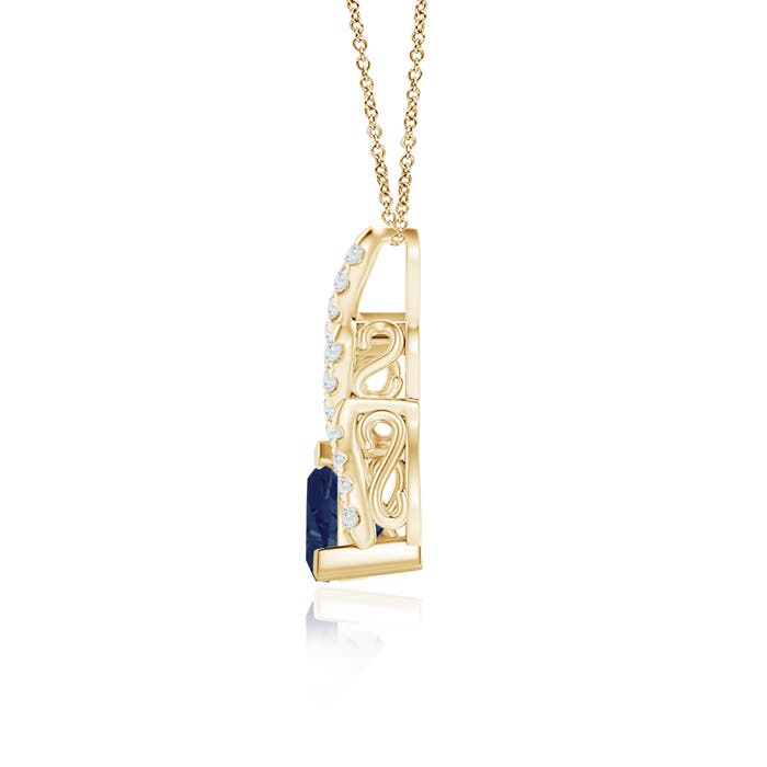 A - Blue Sapphire / 0.9 CT / 14 KT Yellow Gold