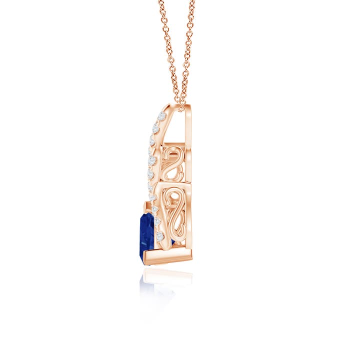 AA - Blue Sapphire / 0.9 CT / 14 KT Rose Gold