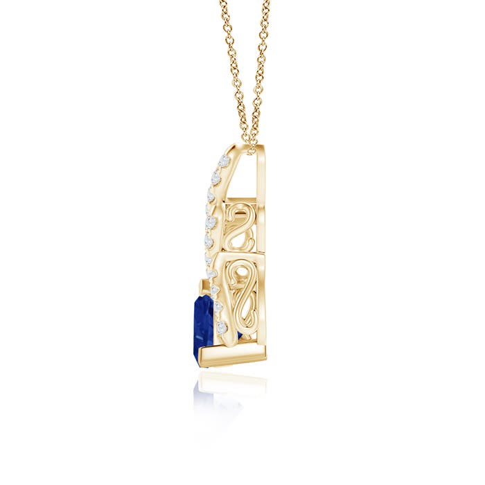 AA - Blue Sapphire / 0.9 CT / 14 KT Yellow Gold