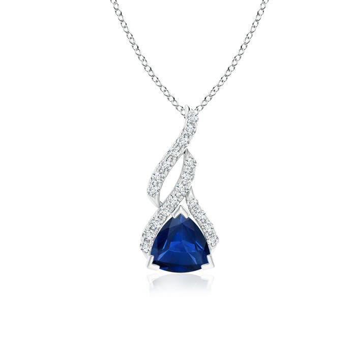 AAA - Blue Sapphire / 0.9 CT / 14 KT White Gold