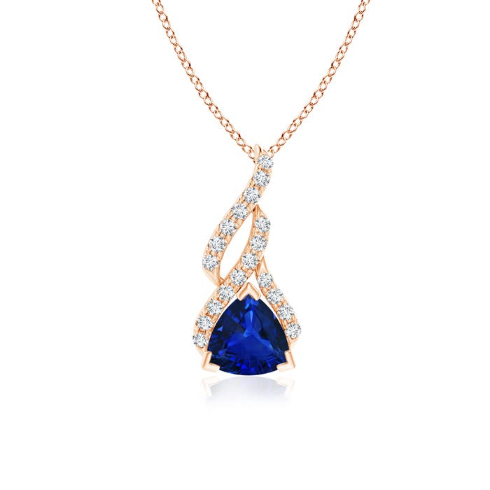 AAAA - Blue Sapphire / 0.9 CT / 14 KT Rose Gold