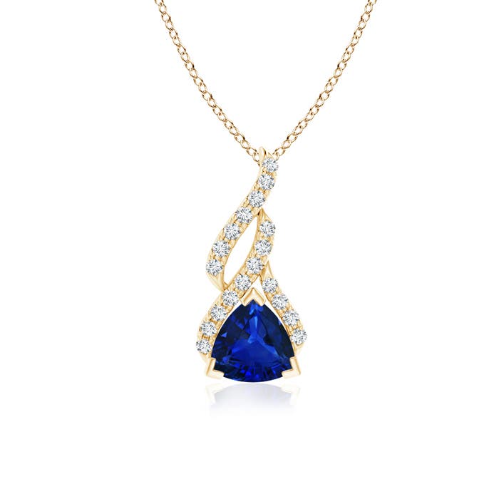 AAAA - Blue Sapphire / 0.9 CT / 14 KT Yellow Gold