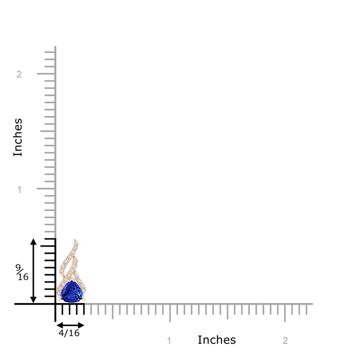 6mm AAA Trillion Tanzanite Solitaire Pendant with Diamond Swirl in Rose Gold product image