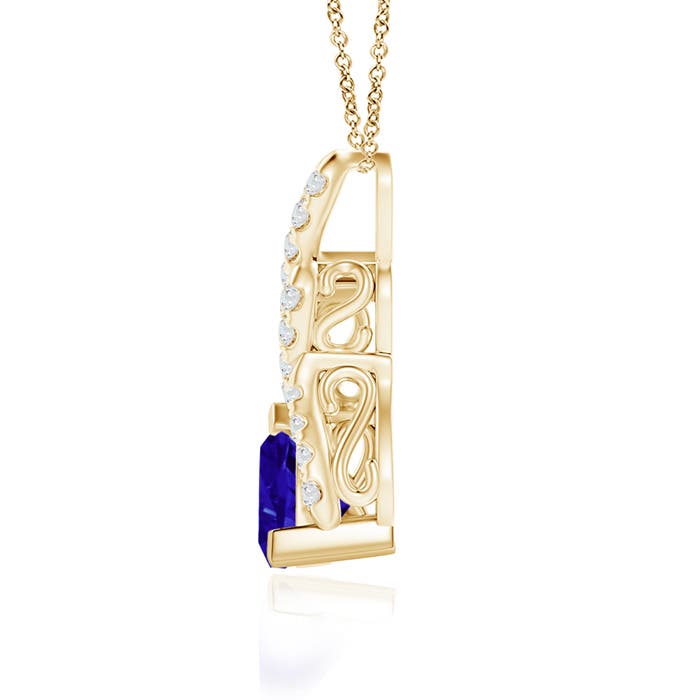 AAAA - Tanzanite / 0.9 CT / 14 KT Yellow Gold